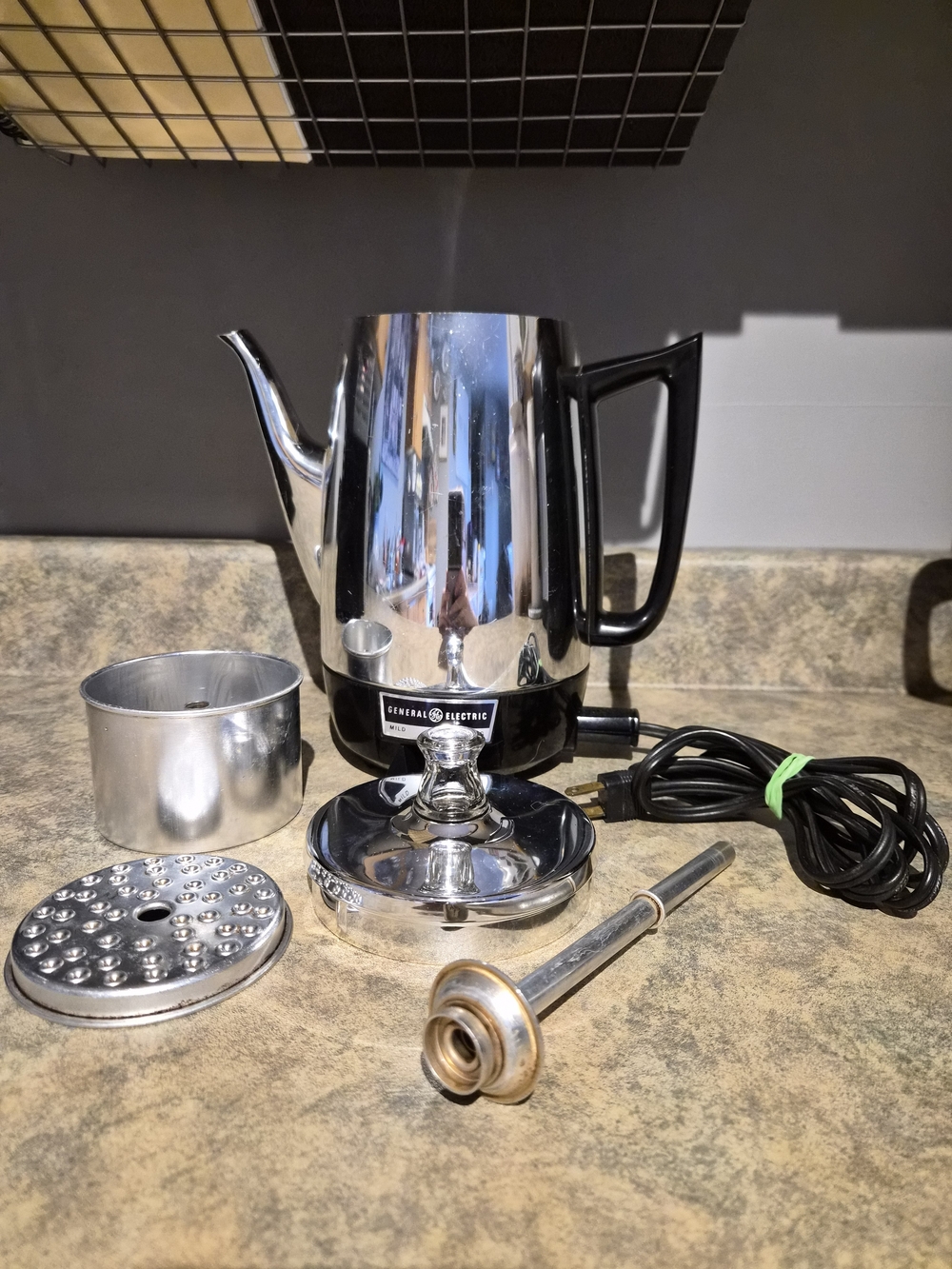 General Electric Electric Coffee Percolator - Black & Silver